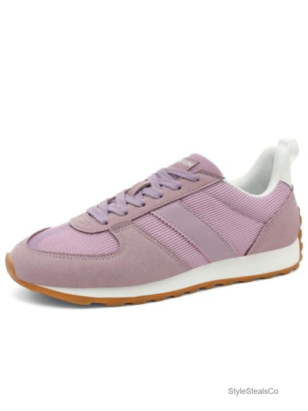 Retro Sneakers Microfiber Suede Mesh Lace-Up Walking Shoes Breathable